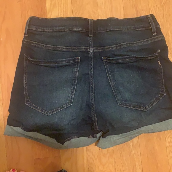Express midi high rise stretch denim jean shorts - Picture 5 of 6